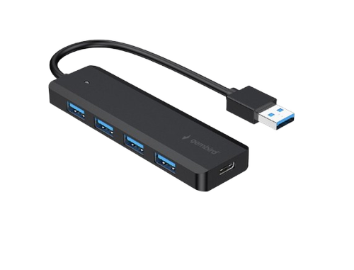 Hub USB Gembird UHB-U3P4P-02, 4 x USB-A, 15cm (Negru)