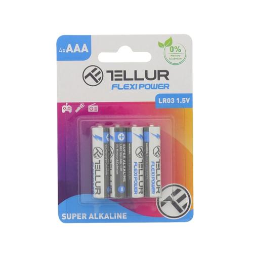 Baterie Tellur Flexi Power, Super Alcalina, AAA LR03, 1.5V, 4buc/set