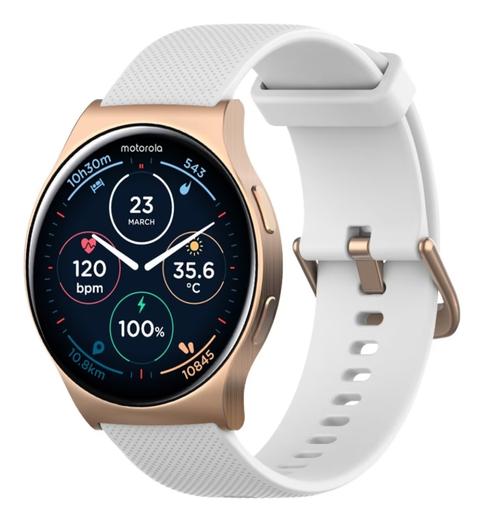 Smartwatch Motorola Moto Watch 120, Ecran AMOLED 1.43inch, Bluetooth, Asistent AI, Microfon, Difuzor, IP68 (Roz)