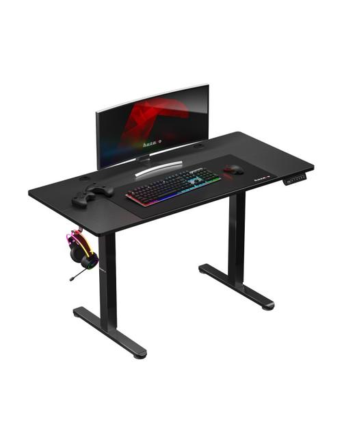 Birou gaming electric Huzaro Hero 8.2, Ecran LCD intuitiv, max 80 kg, Suport casti si pahar, Inaltime ajustabila 72-118 cm (Negru)