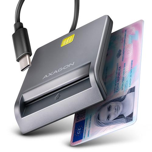 Cititor electronic carti de identitate AXAGON Smart Card FlatReader CRE-SM3TC, USB-C (Gri) Cititor electronic carti de identitate AXAGON Smart Card FlatReader CRE-SM3TC, USB-C (Gri)