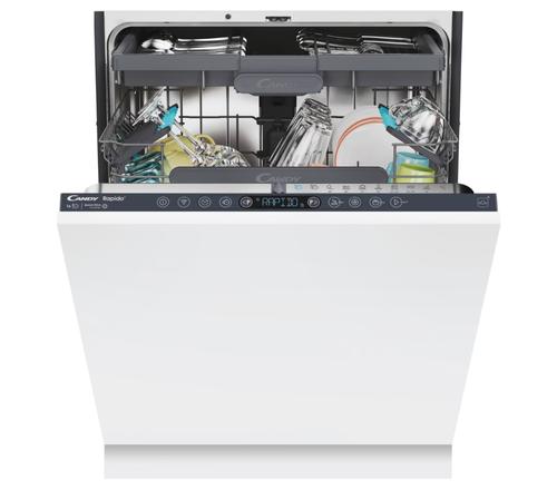 Masina de spalat vase incorporabila Candy Rapido CI 6B4S1PSA, 16 seturi, 10 programe, Clasa B, Motor Inverter, Wi-Fi, Bluetooth, 3 cosuri, Power Wash, Usa cu deschidere automata, Add-dish, Wash&Dry 35’, Maxi Tub, 60 cm (Alb)