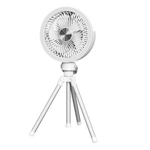 Ventilator de birou Platinet PRDF0556, Trepied, Lumina LED, 2x1200 mAh (Alb)