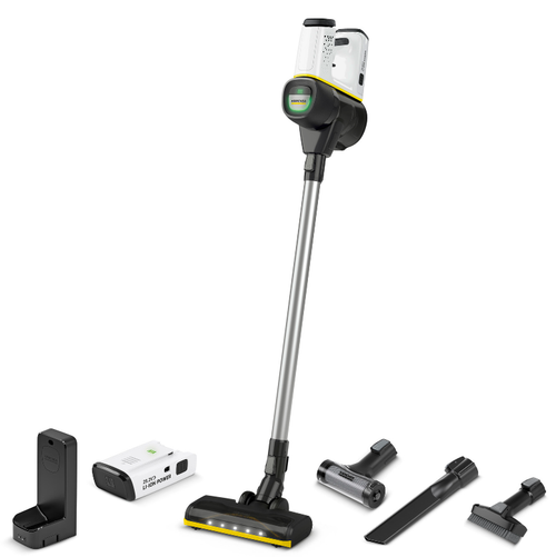 Aspirator vertical Karcher VC 6 Cordless ourFamily Battery Plus, 800ml, 25.2V x 2buc (Alb/Negru)