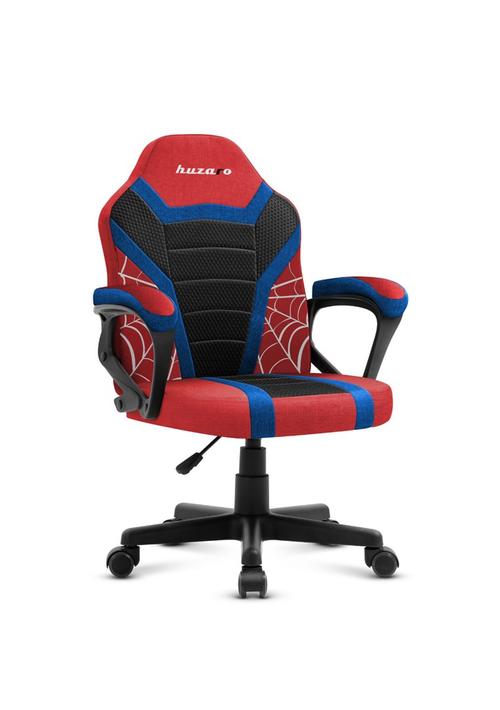 Scaun gaming pentru copii Huzaro HZ-Ranger 1.0 Spider, Mesh respirabil, Cotiere moi, Roti din cauciuc, Reglaj inaltime, Design ergonomic (Negru/Rosu)
