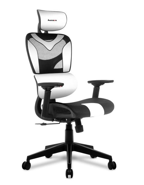 Scaun gaming Huzaro HZ-Combat 8.0, Mesh, Cotiere 4D, Tetiera & suport lombar reglabile, Functie Slide & SeatRest (Alb)