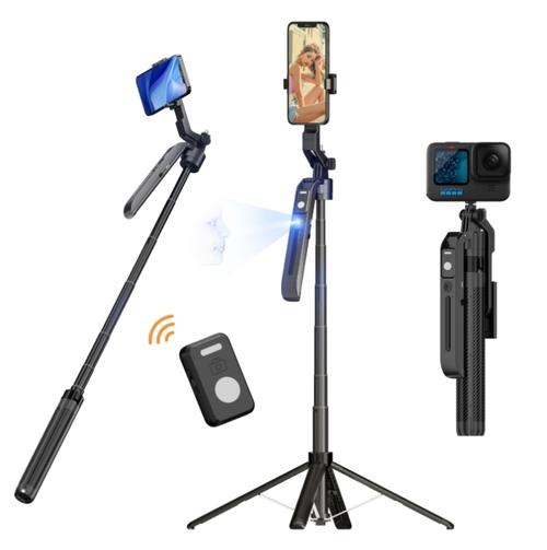 Gimbal inteligent FUNSNAP A6 cu recunoastere AI, urmarire inteligenta la 360 de grade, suport pentru fotografiere mobila, live streaming si anti-vibratii (Gri)