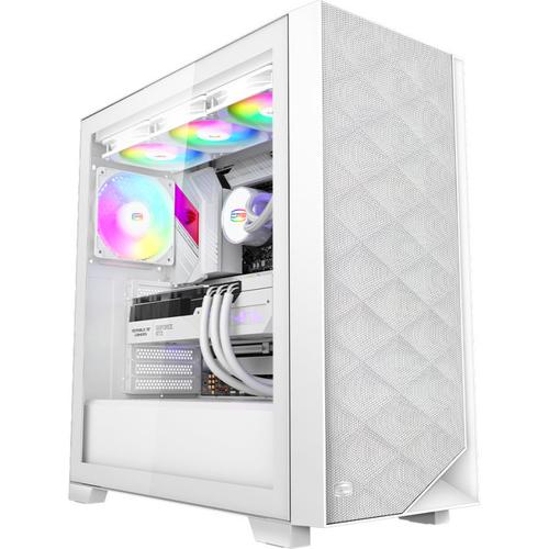 Carcasa PCCOOLER C3D310 ARGB WH, Mini Tower, mATX, fara sursa, sticla securizata, 2 ventilatoare incluse, iluminare ARGB, Alb