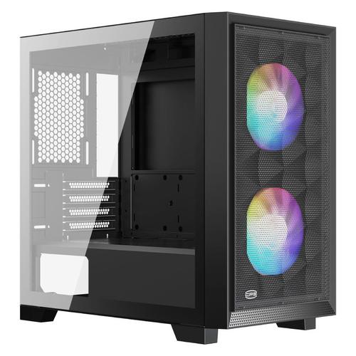 Carcasa PCCOOLER C3D310 ARGB BK, Mini Tower, mATX, fara sursa, sticla securizata, 2 ventilatoare incluse, iluminare ARGB, Negru