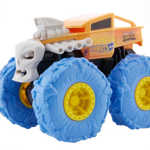 Masinuta Hot Wheels Monster Trucks - Twisted Treadz, Bone Shaker, portocaliu, 1:43