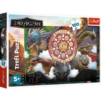 Puzzle 100 elemente, Smoki in actiune, 5 ani+, Multicolor
