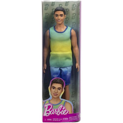 Papusa Barbie Fashionistas - Baiat brunet cu maiou Ombre si pantaloni scurti de blugi
