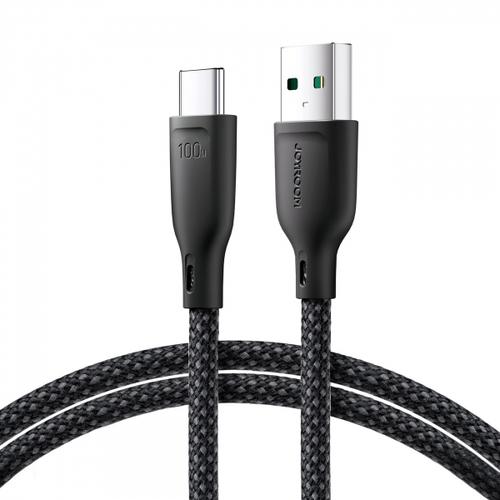 Cablu Date si Incarcare USB-A - USB-C Joyroom Multi-Color Series S-A34, 100W, 1m, Negru