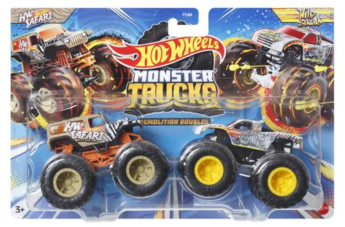 Set 2 masinute Hot Wheels Monster Trucks - HW Safari si Wild Streak, 1:64