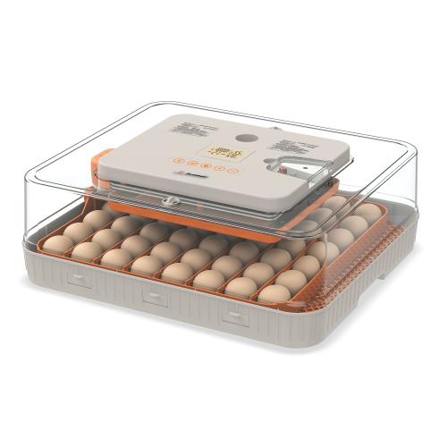 Incubator electric oua (clocitoare) cu alimentare duala 230 V/12 V, higometru si intoarcere automata Electromures EM 3003, putere 85 W, capacitate 56 oua, afisare temperatura, umiditate si zile incubatie, intoarcerea automata a oualor, tester oua