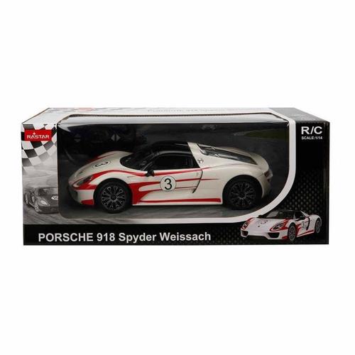 Masina cu telecomanda Porsche 918 Spyder Weissach, scara 1 la 14 (Alb)