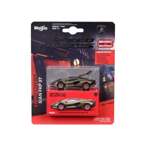Masinuta metalica Maisto - Lamborghini Sian FKP 37, scara 1:64 (Verde)