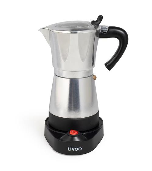 Cafetiera electrica pentru moka Livoo DOD117A, Capacitate 300 ml, 6 cani, 480 W (Argintiu)