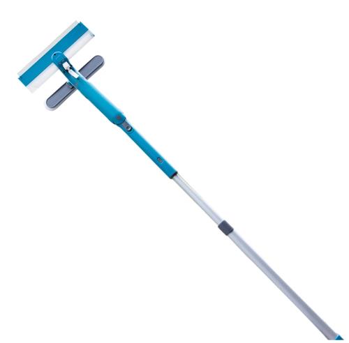 Sistem de curatat geamuri 3 in 1, Mediashop, Livington Window Buddy M37630, Maner telescopic extensibil, Pulverizator, laveta de curatare si racleta (Albastru)