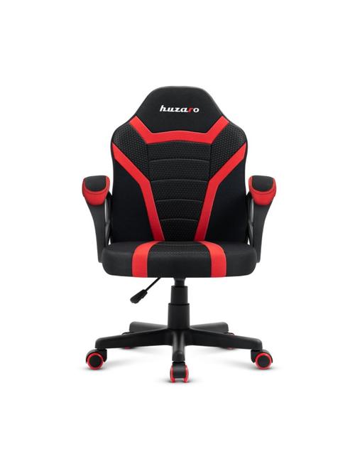 Scaun gaming pentru copii Huzaro HZ-Ranger 1.0, Mesh respirabil, Cotiere moi, Roti din cauciuc, Reglaj inaltime, Design ergonomic (Negru/Rosu)