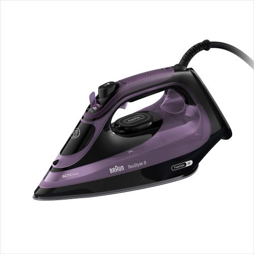 Fier de calcat Braun TexStyle 9 SI9661VI, 3100 W, Jet de abur 250g/min, abur variabil 0-60 g/min, talpa EloxalPlus, sistem ActiClean, rezervor 330 ml, tehnologie FreeGlide, oprire automata, sistem antipicurare (Violet)
