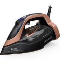 Fier de calcat cu abur Tefal Ultimate Power Pro FV9E50E0, 3200W, jet de abur 300 g/min, abur variabil 0-85 g/min, rezervor apa 350 ml, talpa Durilium AirGlide AutoClean, oprire automata, filtru anticalcar, sistem antipicurare (Negru/Roz)
