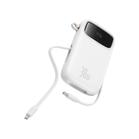 Acumulator extern Baseus Qpow2 Digital Display, 10000 mAh, 30 W, 2 x USB Type-C, 1 x USB, Display, Cablu USB-C (Alb)