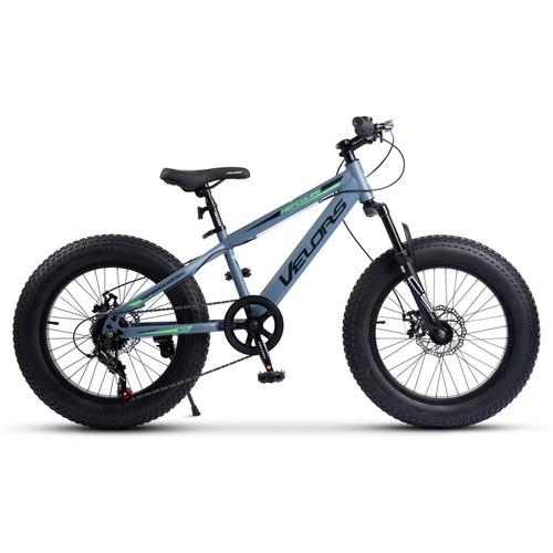 Bicicleta Copii Fat Bike Velors Hercules V20235D 20inch, Echipare Shimano, 7 Viteze, cadru otel, Gri/Verde