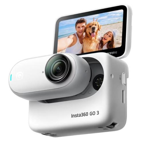 Camera video de actiune Insta360 GO3, 128GB, Control Vocal, Waterproof IPX8, Editare AI (Alb)