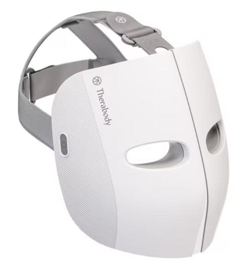 Masca fototerapie LED pentru fata Therabody, TheraFace, vibratie, lumina rosie si albastra, 648 LED-uri (Alb)