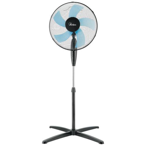 Ventilator de podea Ardes 40 cm AR5ST40PN, STEELO 40P, 3 Viteze, 50W, 5 Pale Semitransparente, Design Modern (Negru)