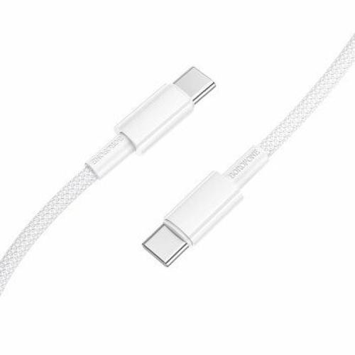 Cablu Date si Incarcare USB Type-C la USB Type-C Borofone Cable BX117 Source, 1m, 3A, Alb