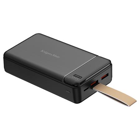Acumulator extern Kruger&Matz KM0907.1, 30000 mAh, 22.5 W, Indicator LED, 2x USB, 1x USB Type-C (Negru)