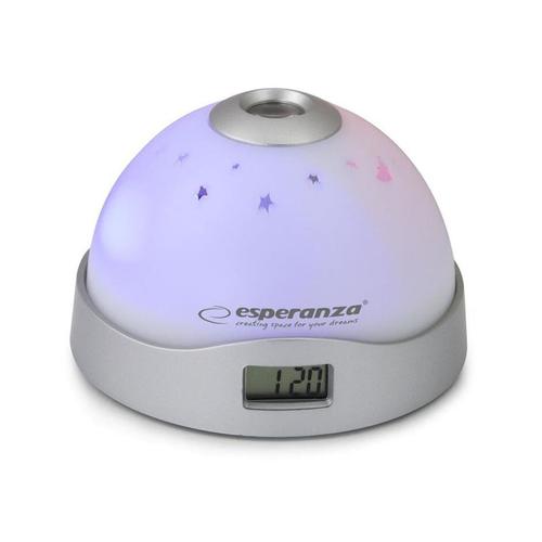 Ceas alarma si proiector Esperanza CASSIOPEIA EHC001, Gri