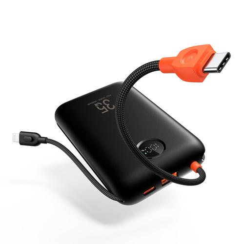 Acumulator extern Veger W2068BLK, 20000 mAh, 35 W, USB-A, Cabluri Lightning si USB Type-C (Negru)