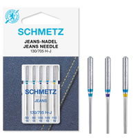 Set combinat 5 ace de cusut, Jeans, finete 90-100-110, Schmetz 130/705 H-J VWS