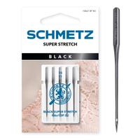 Set 5 ace de cusut Black, materiale delicate elastice, finete 75, Schmetz HAX1 SP SU VMS