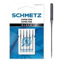 Set 5 ace de cusut Black, materiale delicate fine, finete 70, Schmetz 130/705 H-SU XS VBS