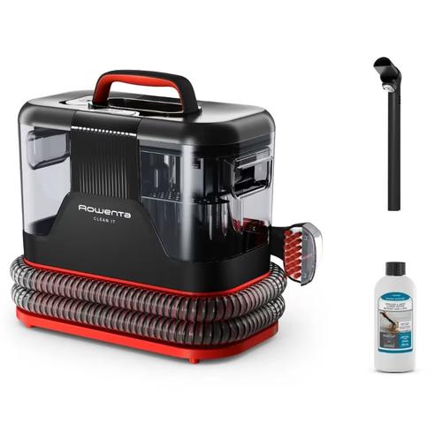 Aspirator Rowenta Clean It IN5012F0, cu spalare, cu filtrare prin apa, 1.5 litri, 400 W, aspirare umeda si uscata, functie de autocuratare (Negru/Rosu)