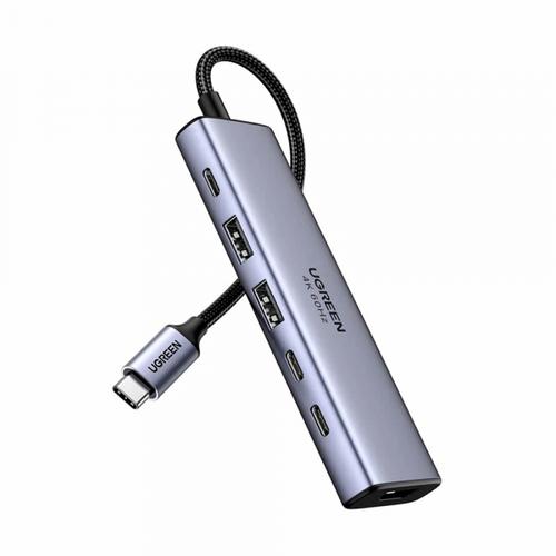 Hub USB-C Ugreen CM511, 2 x USB-A, 3 x USB-C, 1 x HDMI (Gri)
