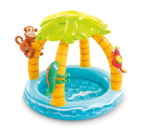 Piscina gonflabila, Intex Tropical Island 58417NP, pentru copii, 102 x 86 cm (Galben/Albastru)