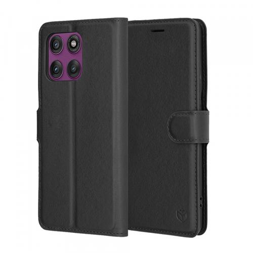 Husa pentru Motorola Edge 60 Pro, Techsuit, Leather Folio, Neagra