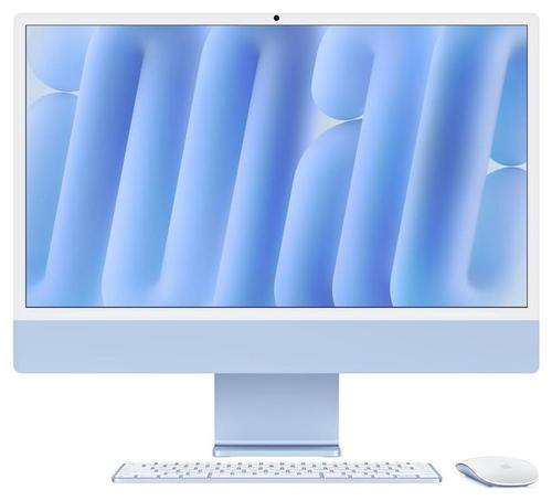 All In One PC Apple iMac 24inch (2024), Procesor Apple M4, 10 nuclee CPU si 10 nuclee GPU, 24inch, Retina 4.5K, 16GB, 512GB SSD, macOS, Layout INT, Manual RO (Albastru)