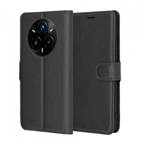 Husa Techsuit Leather Folio pentru Realme 14 Pro+ (Negru)