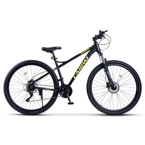 Bicicleta MTB Ride Carpat C29303H 29inch, Echipare Shimano, Manete Secventiale, Frane Hidraulice, Cabluri Integrate, 21 Viteze, Negru/Galben