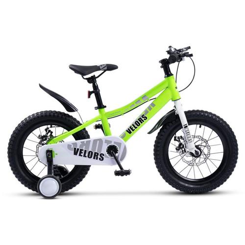 Bicicleta Copii 4-6 ani Velors V16345A, roti 16inch, Sistem de franare mecanic pe disc, Cadru din otel, Verde
