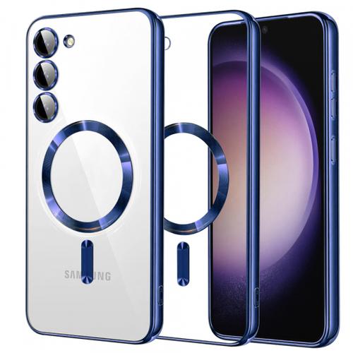 Husa MagSafe Techsuit Luxury Crystal pentru Samsung Galaxy S23 S911 (Albastru/Transparent)