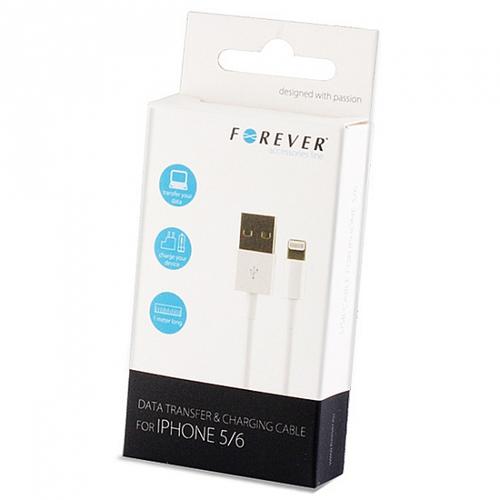 Cablu Date si Incarcare USB-A - Lightning Forever, 18W, 1m, Alb