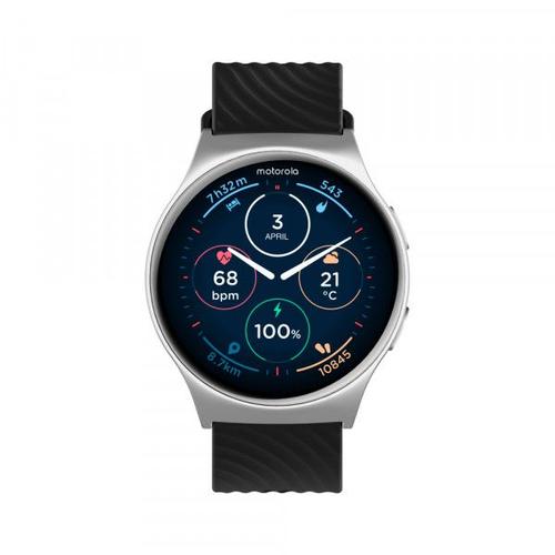 Smartwatch Motorola Moto Watch 120, Ecran AMOLED 1.43inch, Bluetooth, Asistent AI, Microfon, Difuzor, IP68 (Argintiu)
