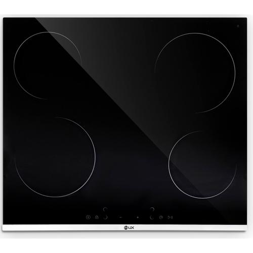 Plita incorporabila vitroceramica LDK 4VBK, 4 zone de gatit, Control Touch, Timer, Blocare acces, 60 cm (Negru)